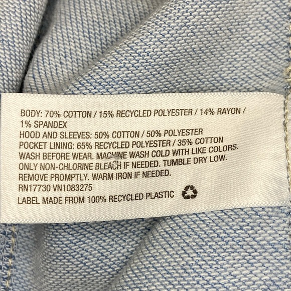 Cat & Jack Denim Coat Sz Small 6/6X Leopard Sleeve - Picture 5 of 13